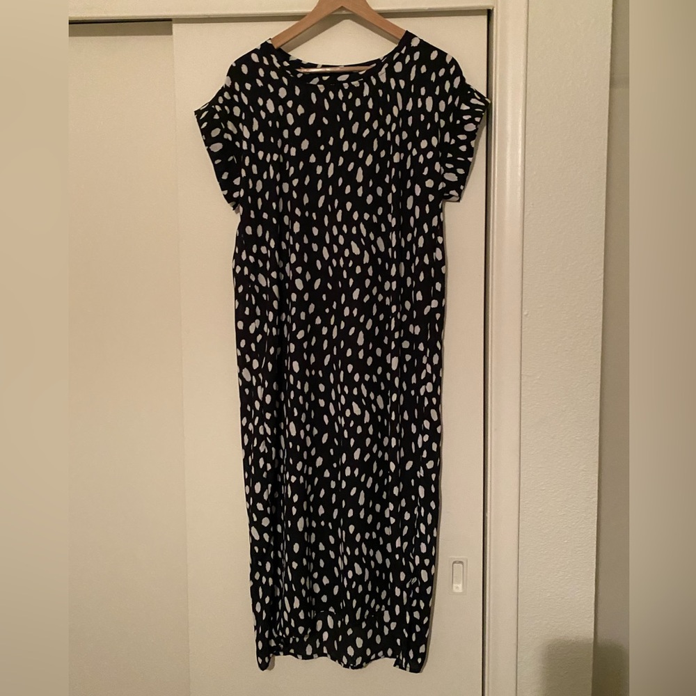 Sheer midi print dress